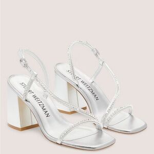 Stuart Weitzman Soiree Crystal Block Sandals size us 10,5